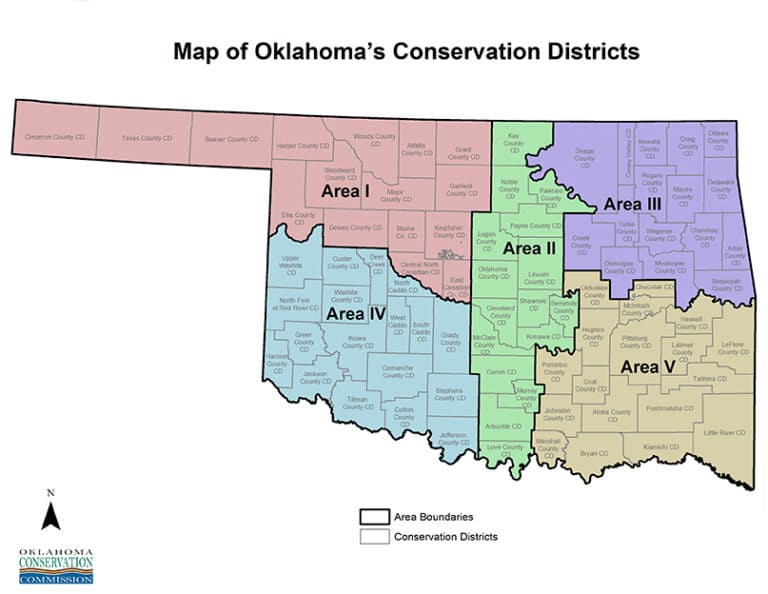 Watershed flood control dams by Conservation Commission area - Oklahoma ...