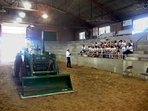 image of students learning about tractor safety