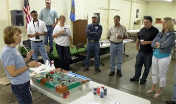 image of Cheryl Cheadle performing demonstration for participants