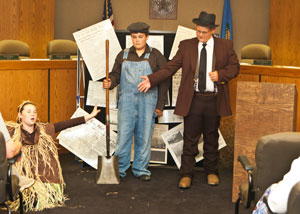 image of Hanna Hood, Brock Hutchison and Donovan Rogers in Dust Bowl dramatization.