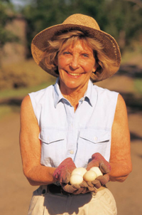 image of woman holding eggs